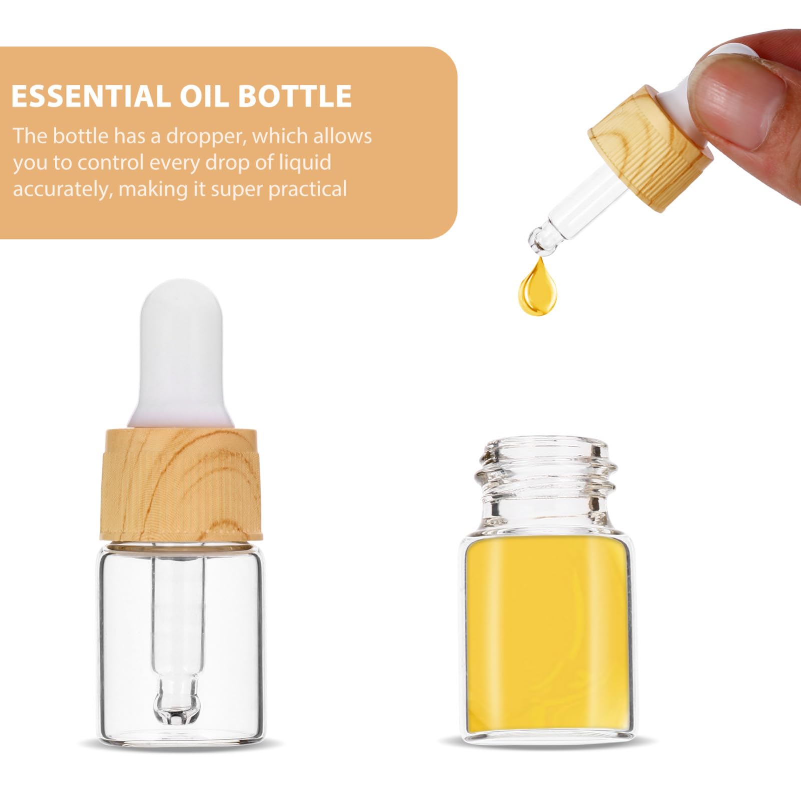 MAGICLULU Stk Glastropfer mit Holzmaserung Glasflasche mit Tropfer Glasflaschen mit Tropfer refillable perfume bottle glasflasche mit pipette Haarparfüm Sprühflaschen leere Tropfflasche