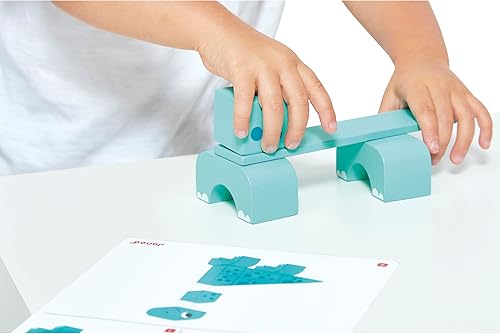 Miniatura 7 de Janod Dino - Bloques apilables de dinosaurio de madera de 31 piezas - Monta 3 dinosaurios lindos - Edades 2-5 años - J05833
