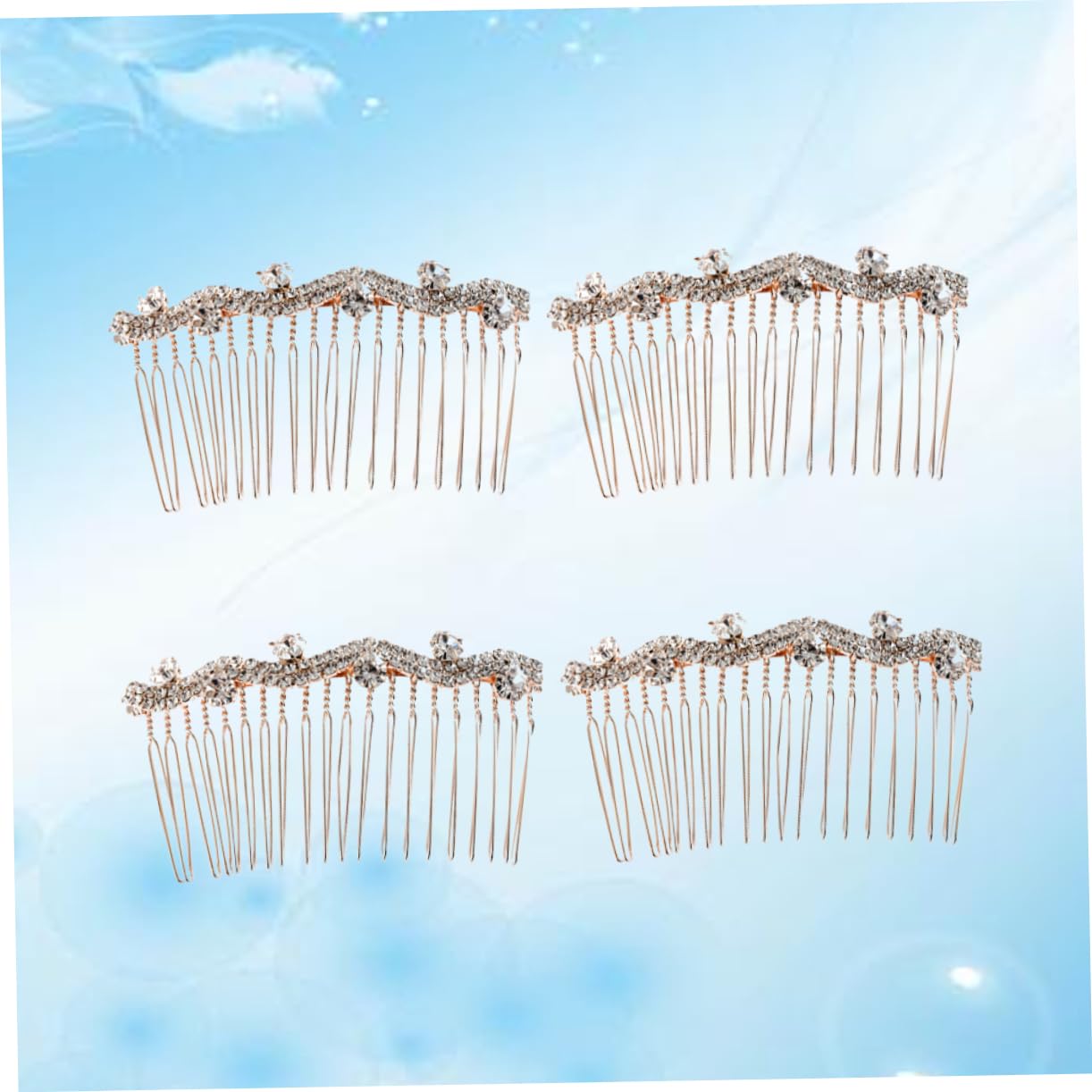 FRCOLOR 12 Stk silberne Tiara Haarspange Hochzeitsschleier Goldrand Haarnadeln mit Strasssteinen hochzeitsdeko Kamm kreative Kopfbedeckungen Sonnenblume Haarschmuck Südkorea Braut