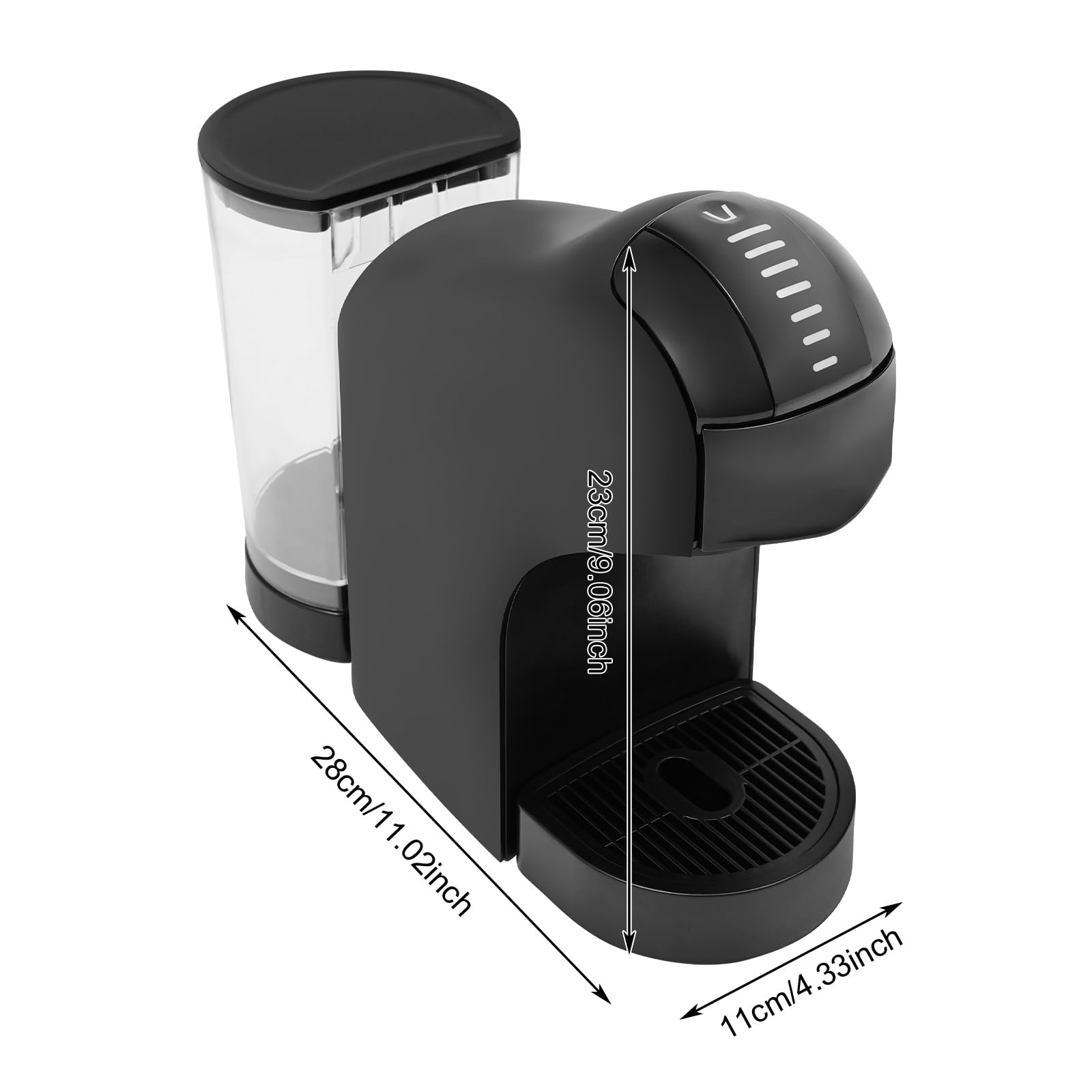 Macchina da caffè a capsule da 1400 W e 20 bar, capacità di riempimento per espresso e Lungo, veloce, potente, facile da usare e ideale per la casa o l'ufficio (nero)