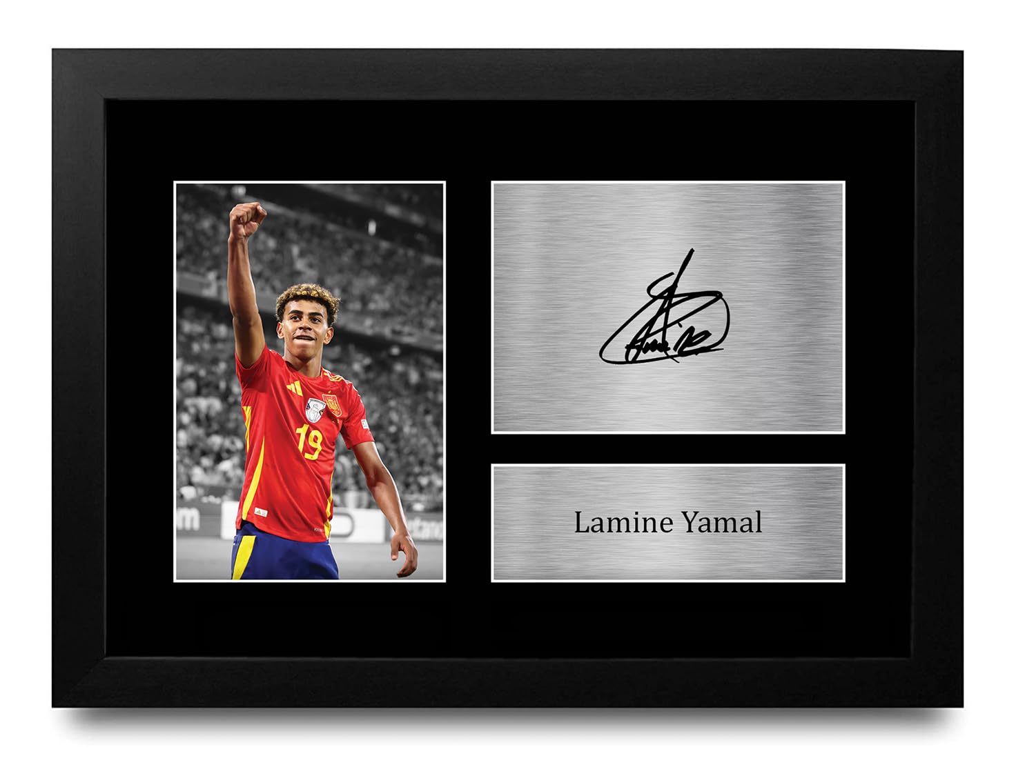 HWC Trading Lamine Yamal Spain Gifts Printed Signed Autograph Picture for Football Fans and Supporters - A4 Framed