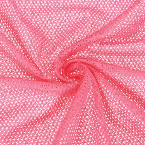 Tissu maille légèrement élastique rose grand format 62 pouces pour vêtements et sacs
