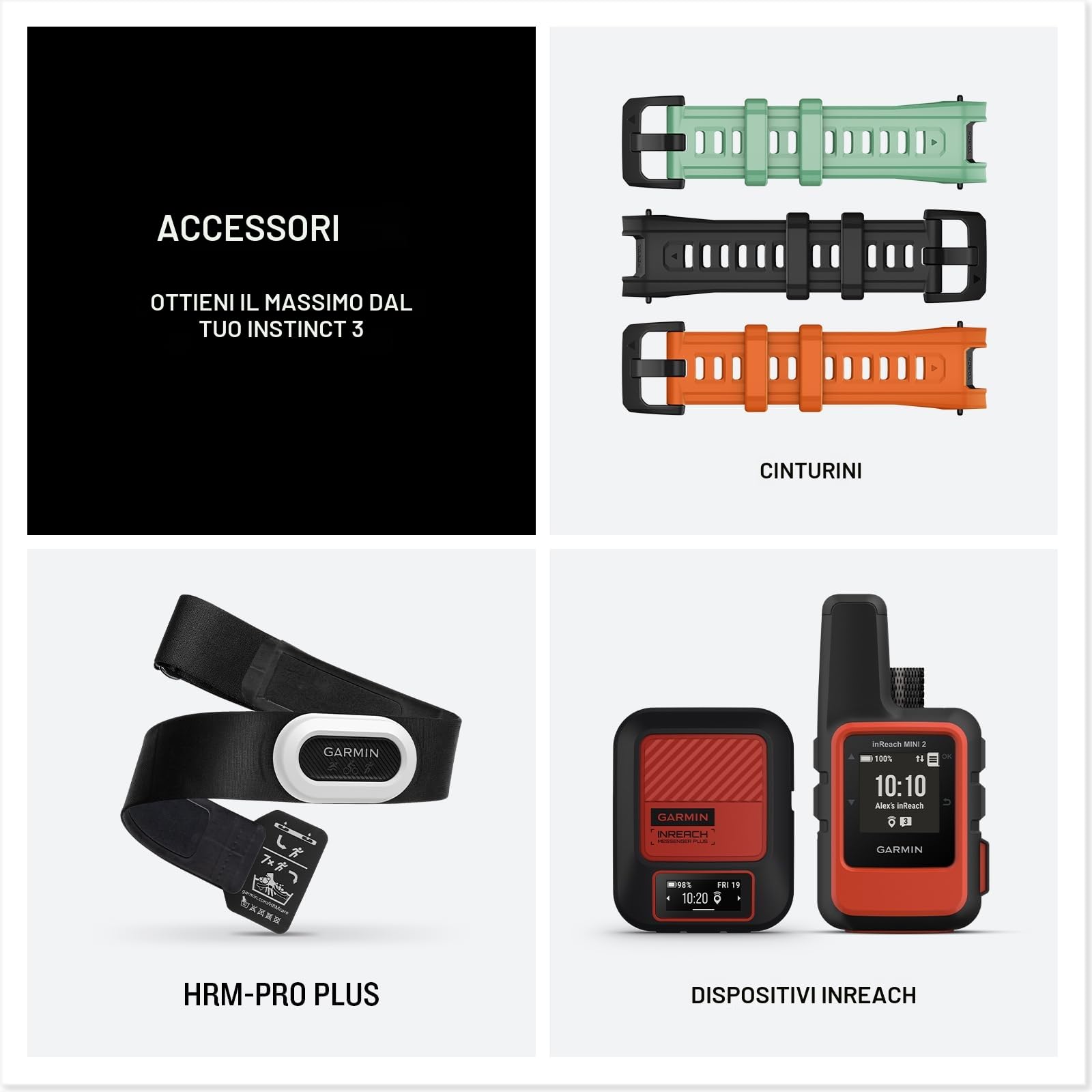 Garmin Instinct 3, Smartwatch, 45mm, Display SOLAR, Lunetta in alluminio, GPS Multi-band, 10ATM, Torcia LED, 90+ App per lo Sport, Pay, Connect IQ, Autonomia 28 giorni, Black Bezel