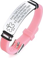 Vista 1 de VNOX Pulseras de alerta médica para hombres y mujeres niños con grabado gratuito ajustable de malla de acero inoxidable pulseras de identificación