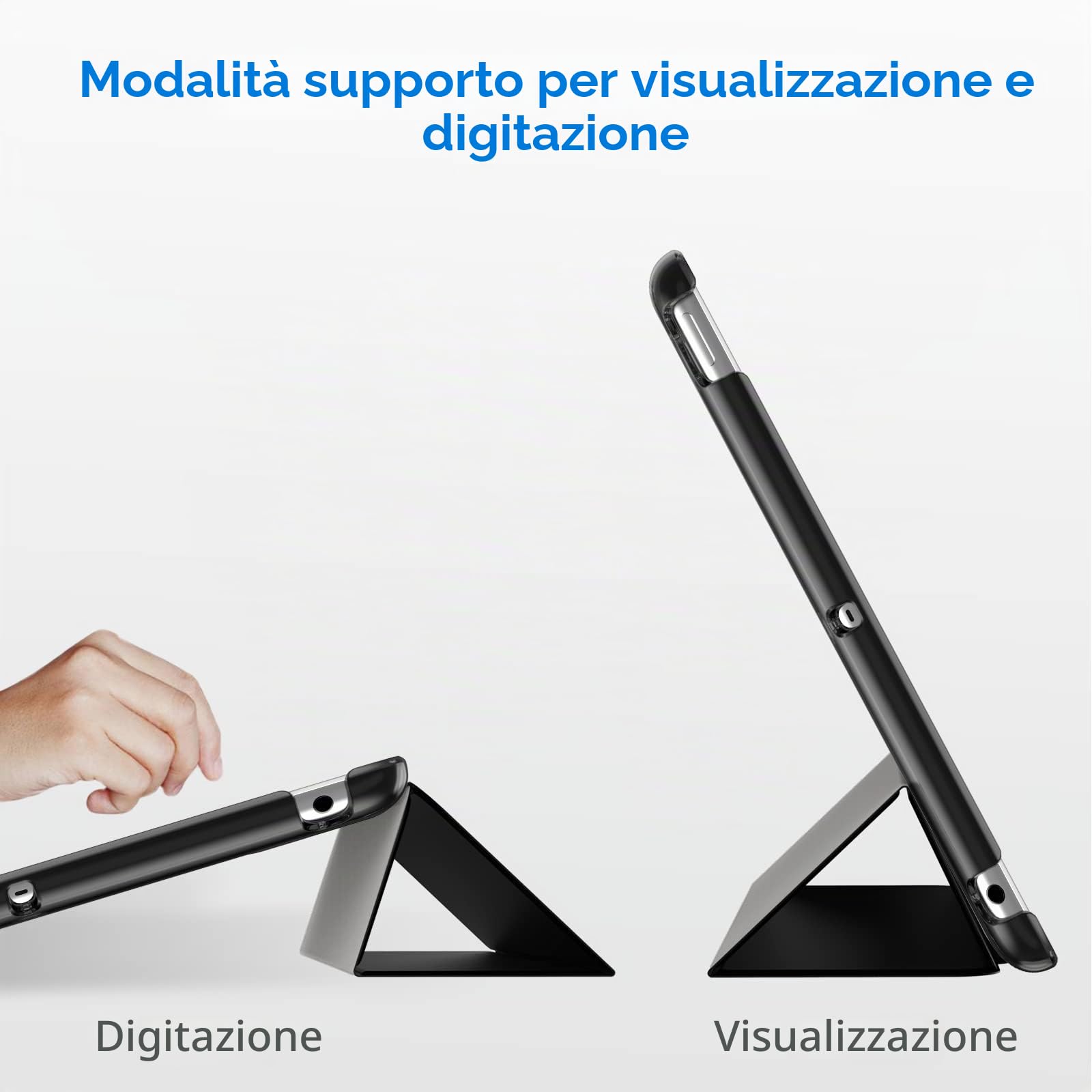 Tieeyivv Custodia per Honor Magic Pad 3 Cover con Supporto per Matita, Auto Sveglia/Sonno, Custodie a Libro a 360 Gradi di Rotante + PC Trasparente Cover (nero