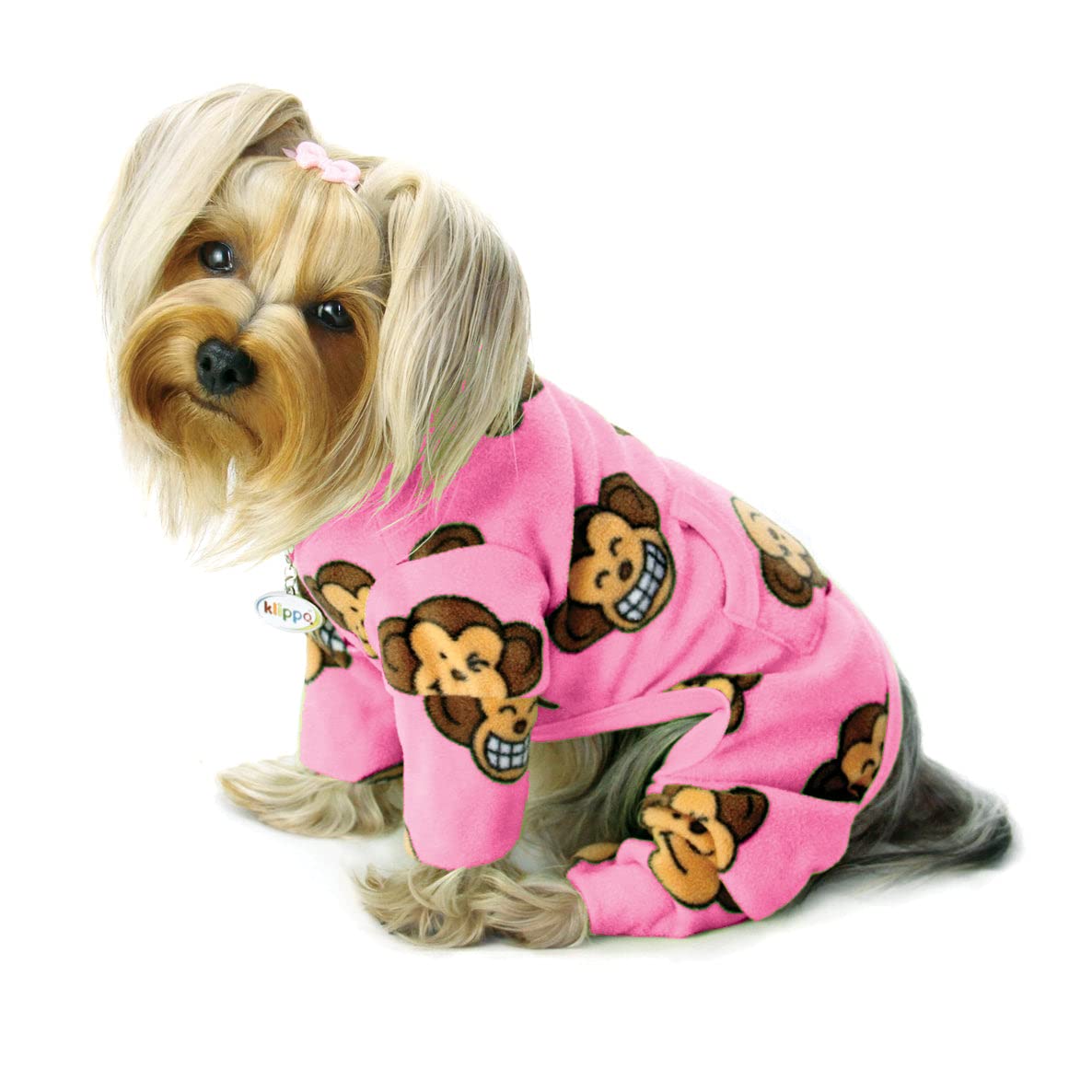KLIPPO Silly Monkey Fleece Turtleneck Pajamas/Bodysuit/Loungewear/Coverall - Pink - X-Large