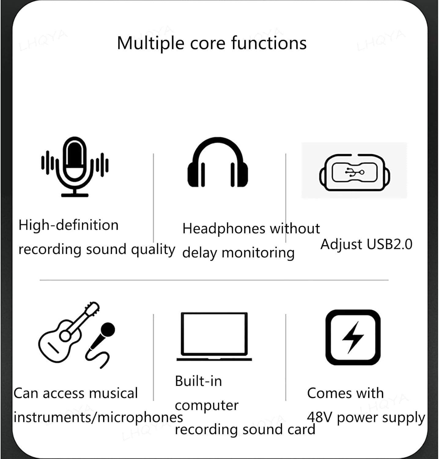 Interfaz de audio de 24 bits y 192 kHz con grabación integrada y monitoreo de retardo para producción de música y grabación de libros de audio