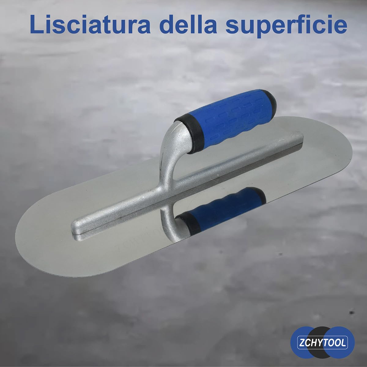 Frattazzo Lisciante Completamente Arrotondato 300 x 125 mm Acciaio Inossidabile Per Cemento Interno Ed Esterno Cazzuola Leggera Per Piscina