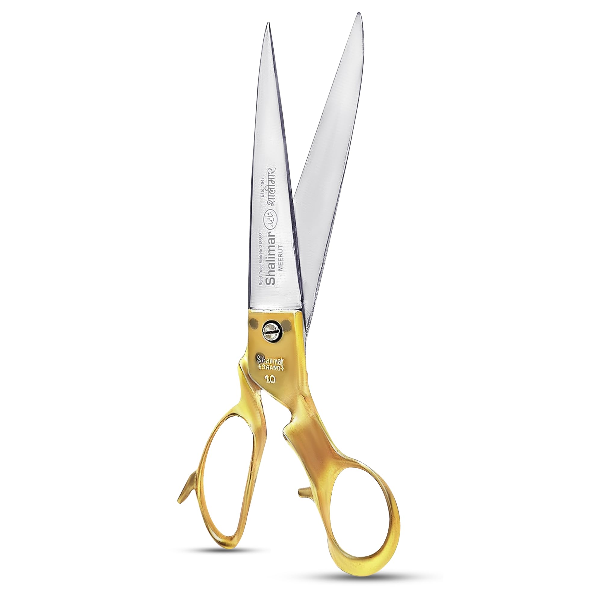 Shalimar Scissors Company Tailoring Scissors For Cloth Cutting 10" Inches Heavy Kaandaar Brass Handle Textile & Dressmaking,Diy (Handcrafted In India)