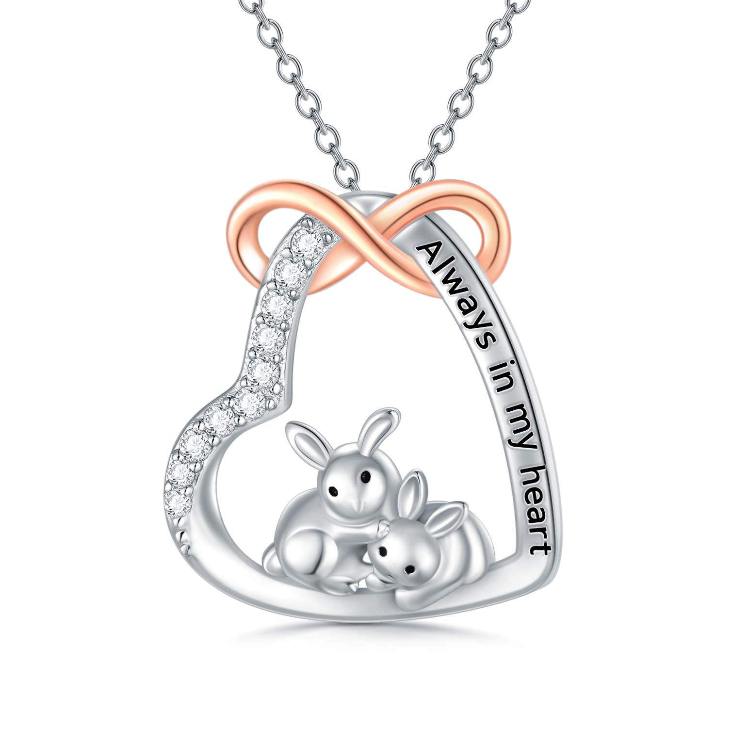 LONAGO Argent Sterling 925 Collier Pendentif Animal Mignonne Renard Cheval Koala Paresseux Lapin Collier Bijoux pour Femmes