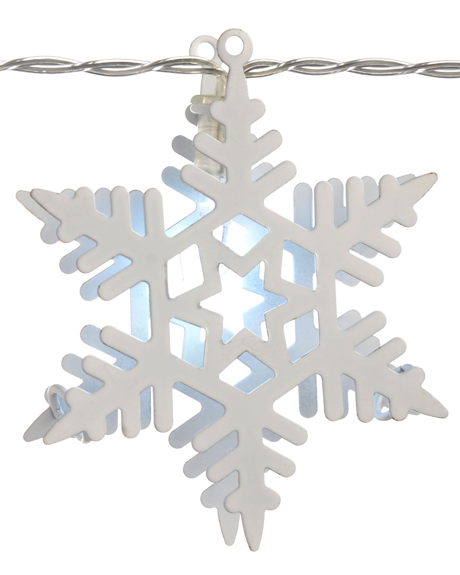 Werchristmas White Snowflake Light String Christmas Decoration With 10-Led Lights