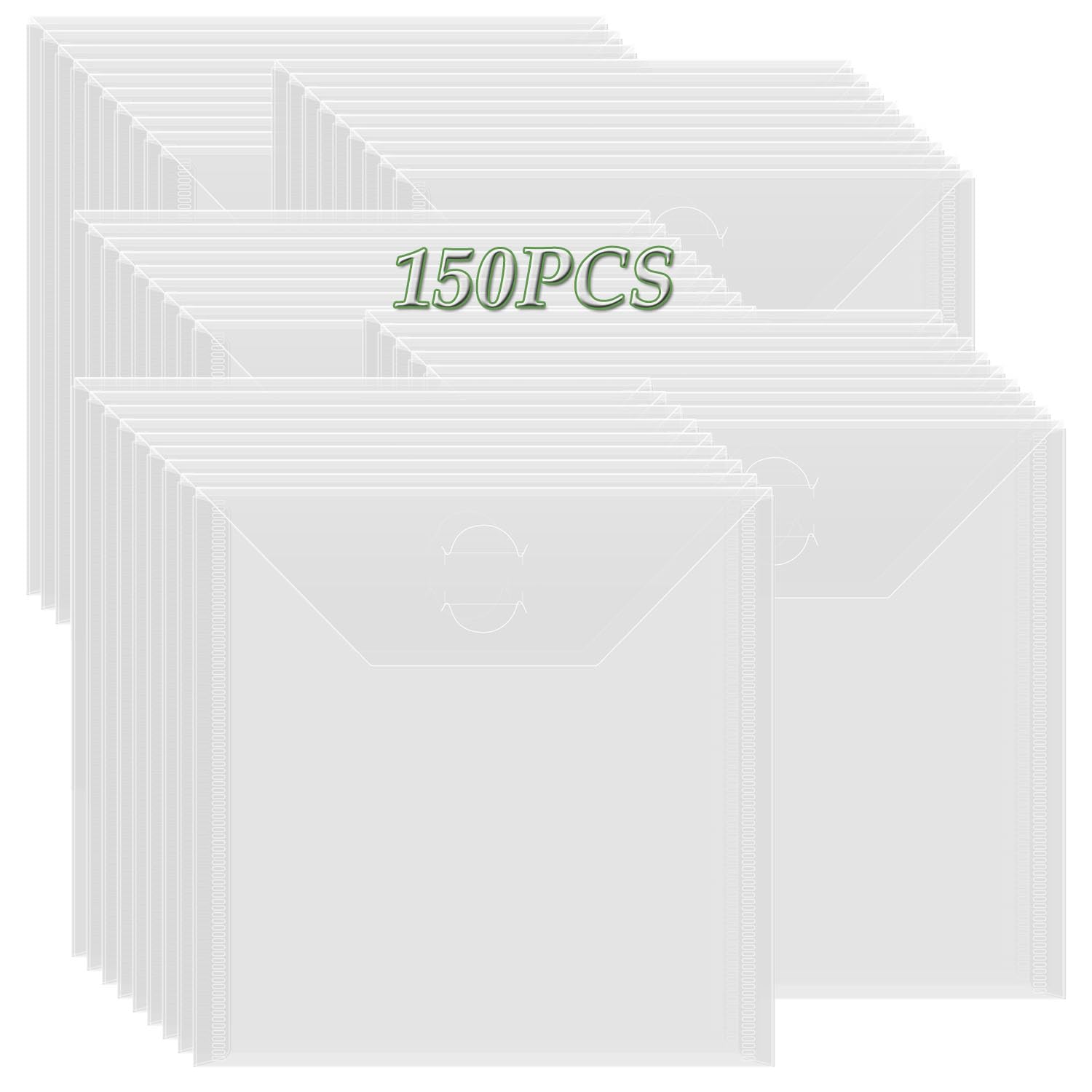 BAOFALI 150 szt. 16,3 x 16,3 cm kieszenie do przechowywania pieczątek i matryc zamykane przezroczyste plastikowe torby do przechowywania matryc do wycinania pieczątek rzemiosła do scrapbookingu,