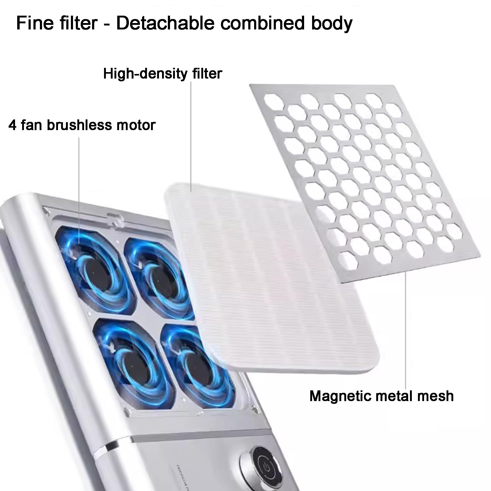 Aspirador De Uñas Recargable, Aspirador De Uñas Recargable, Succión Ajustable, Velocidad Máxima De 4500 RPM, con 4 Ventiladores Y Filtros Reutilizables