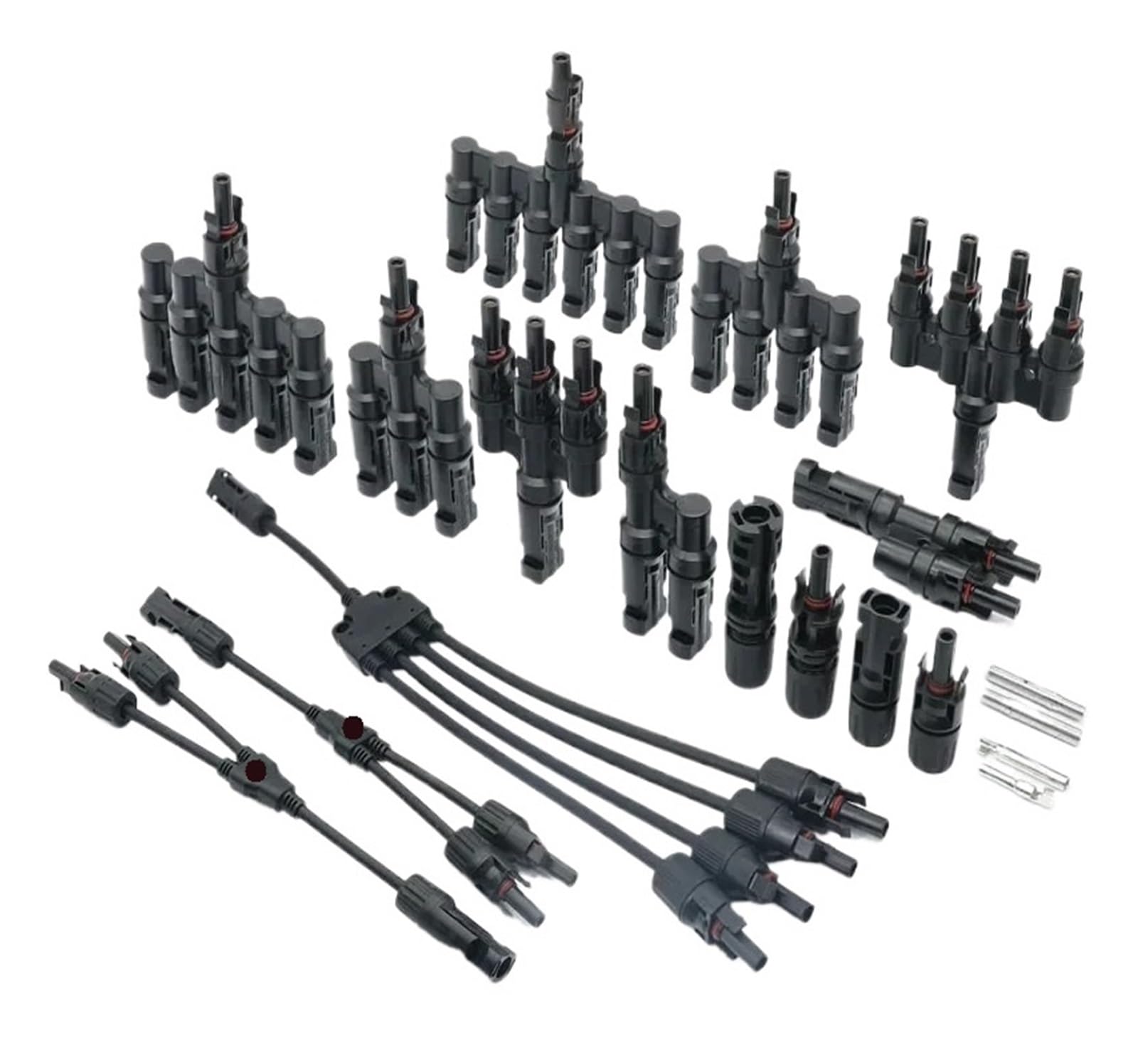 1/5/20/100 Sets PV-Anschluss 30 A 1000 V T/Y Zweig Kabel Splitter Koppler Kombinator Panel Installation Kit (MC4-Y4,1 Set)