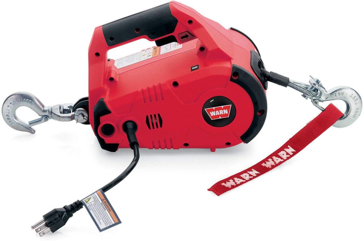 WARN 885000 PullzAll Corded 120V AC Portable Electric Winch with Steel Cable: 1/2 Ton (1