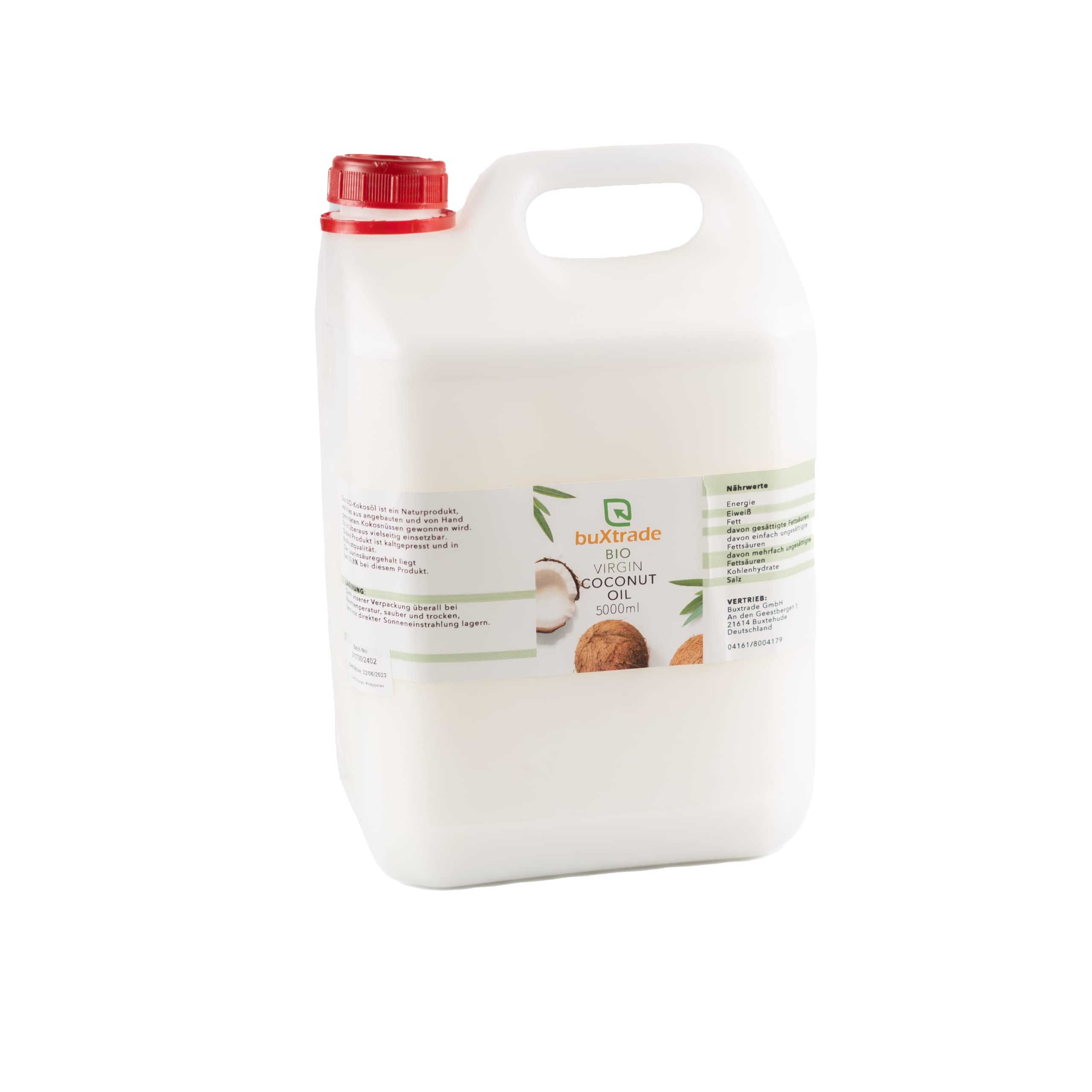 (5000ml) BIO Virgin Coconut Oil - Kokosnussöl | Öl | Kochen | Kokosnuss | Kokosöl Versch. Mengen (10 Kanister)