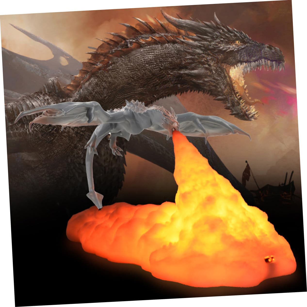 Toddmomy Lámpara 3d de Dinosaurio Luz Led, Recargable Usb, Pla | Tacto, Decoración de Mesa para Fiesta y Cumpleaños Infantil, Ambiente Festivo para Habitación