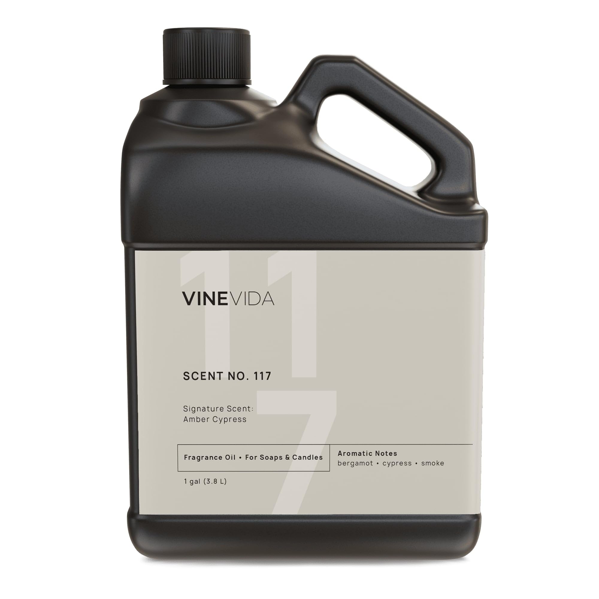 VINEVIDA Scent NO. 117 Fragrance Oil - 1 Gallon (8lbs) - Amber Cypress Signature Scent for Candle & Soap Making - Made in USA