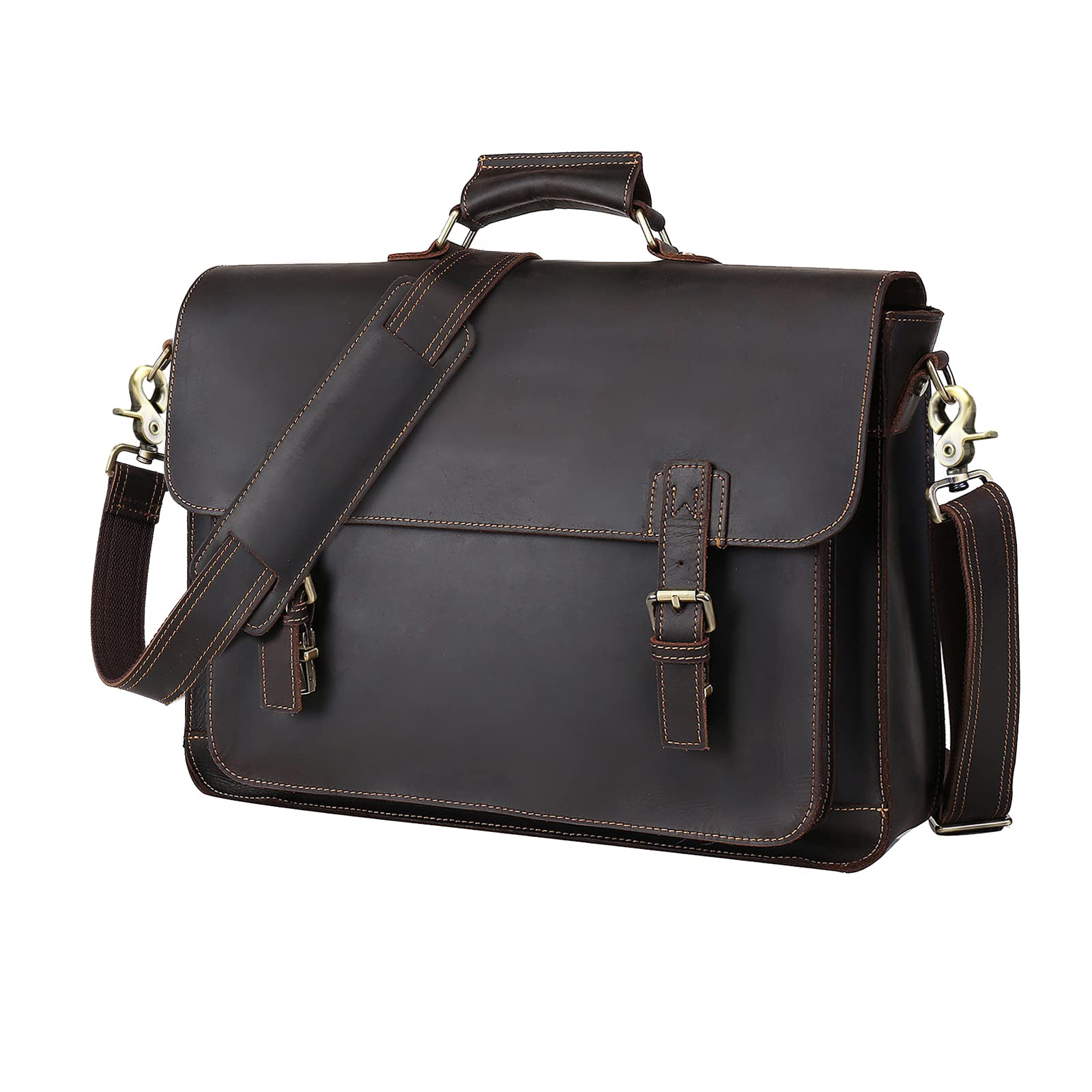Full Grain Leather Briefcases For Men,Mens Messenger Bag