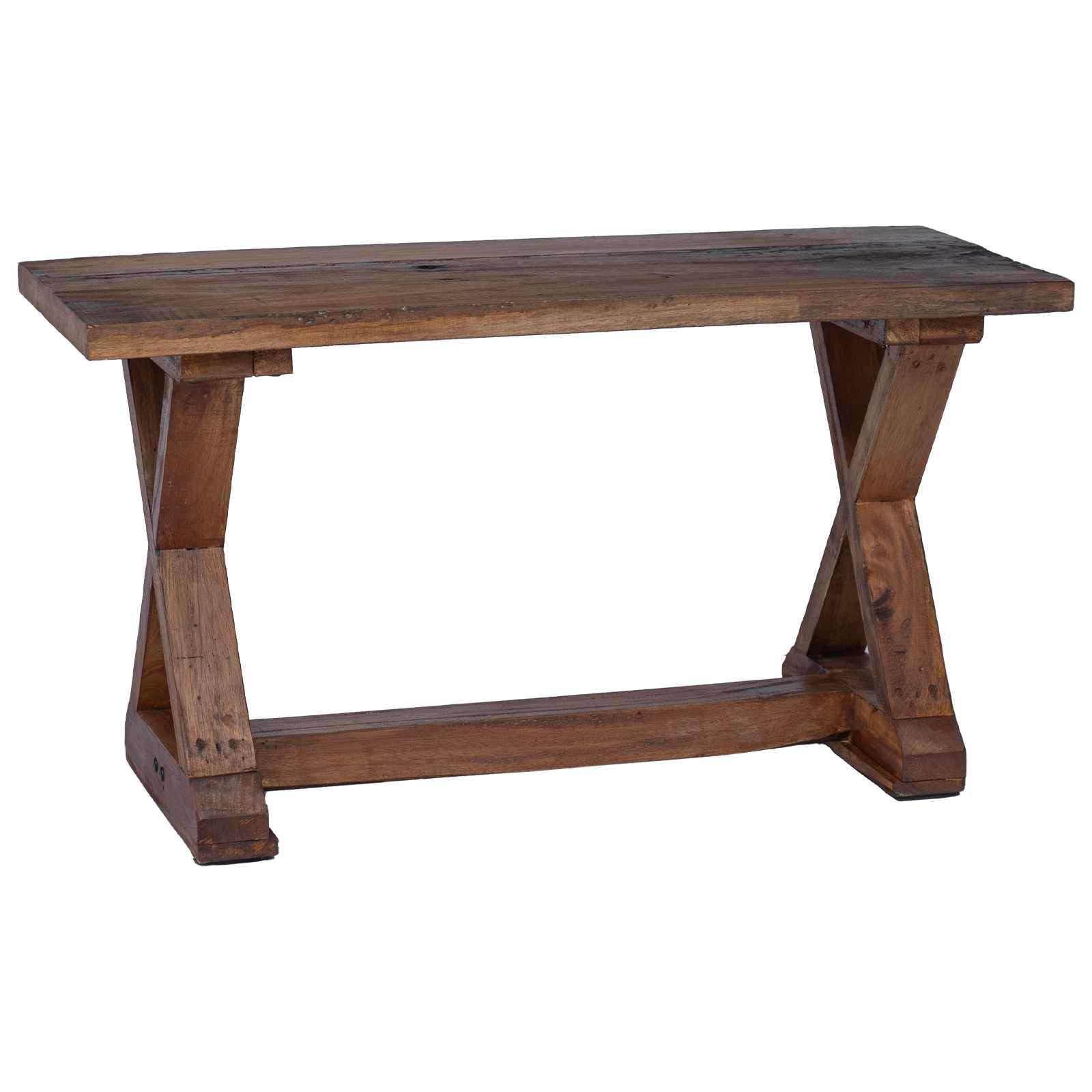 Banco natural de madera maciza recuperada, 85 x 35 x 46 cm