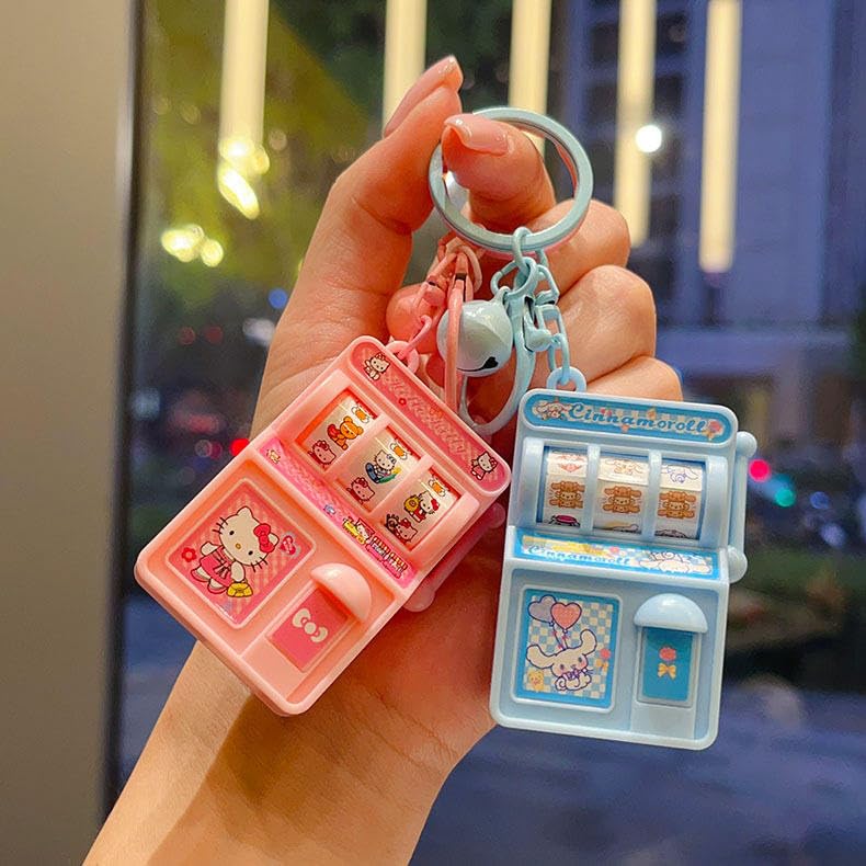 Image of Mini Claw Machine Keychain Slot Toy, Slot Machine Key Chains, for Creative Festival Birthday Cake Decor Theme Party Decorations Mini Arcade Game-1PCS, Multicolor