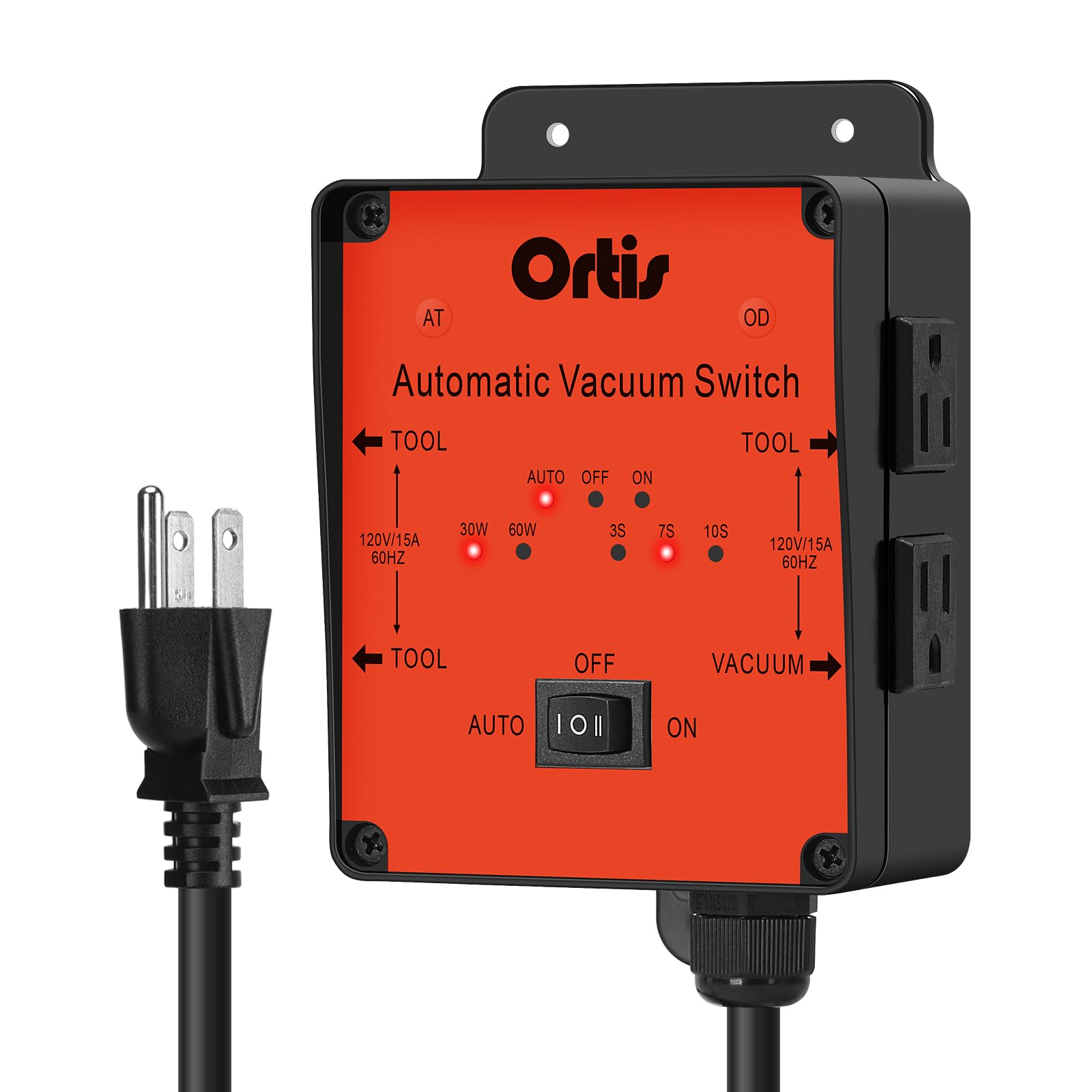2025 New! Automatic Vacuum Switch, Ortis Dust Control Autoswitch for 3 Power Tools, Delay Vacuum On/Off to Prevent Circuit Overload and Tripping,