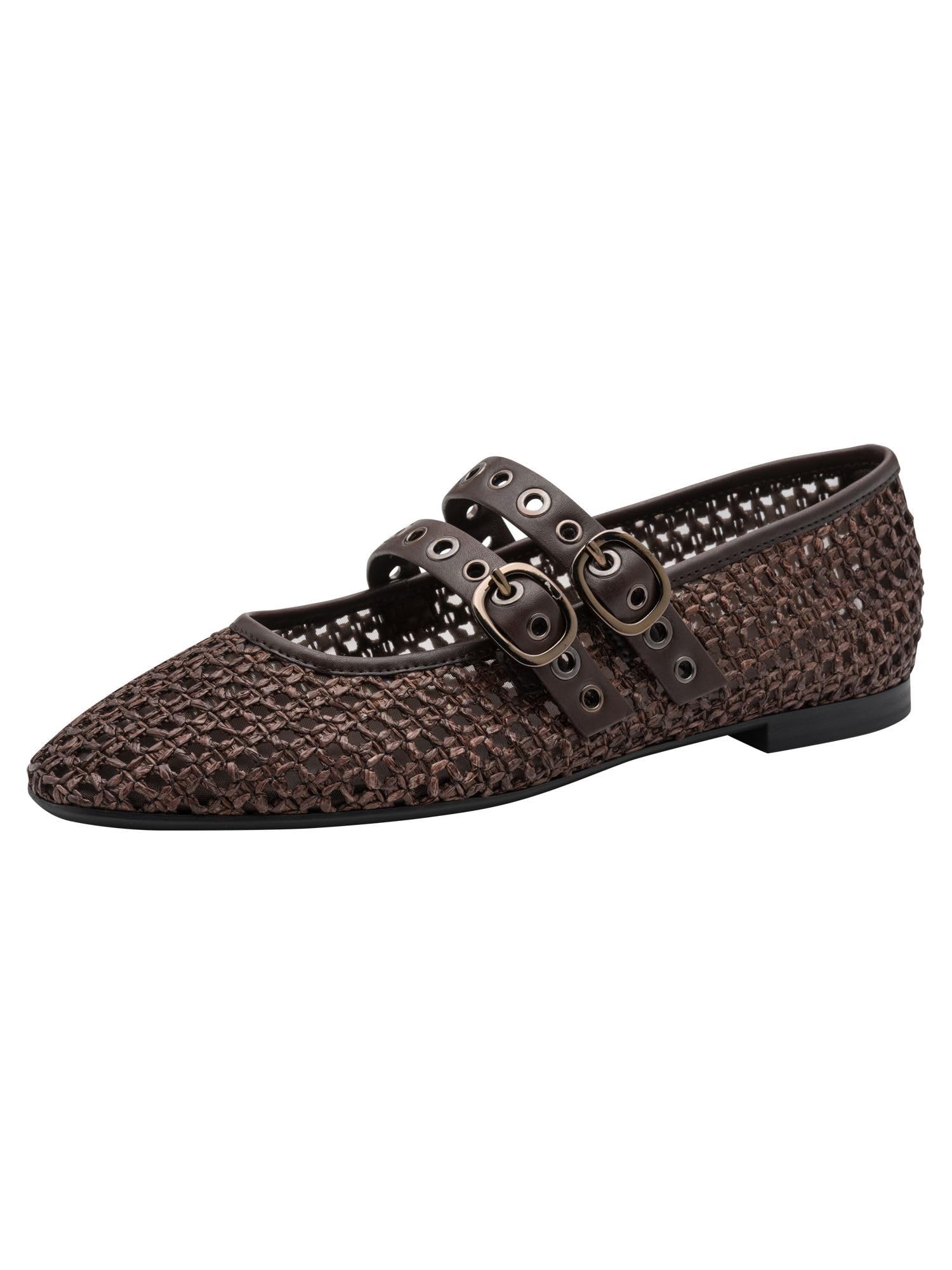 Tamaris Women's ballerina with strap flat brown 4 UK