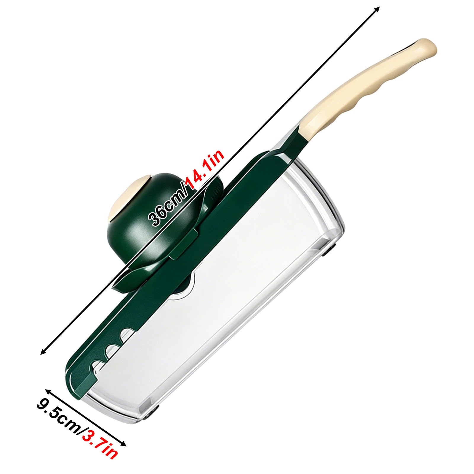 Mandolina per Verdure Regolabile, Mandolina Affettatrice Professionale con Contenitore, Robusta Protezione per le Mani, Manopola Rotante Regolabile a 5 Livelli, Patate, Mele