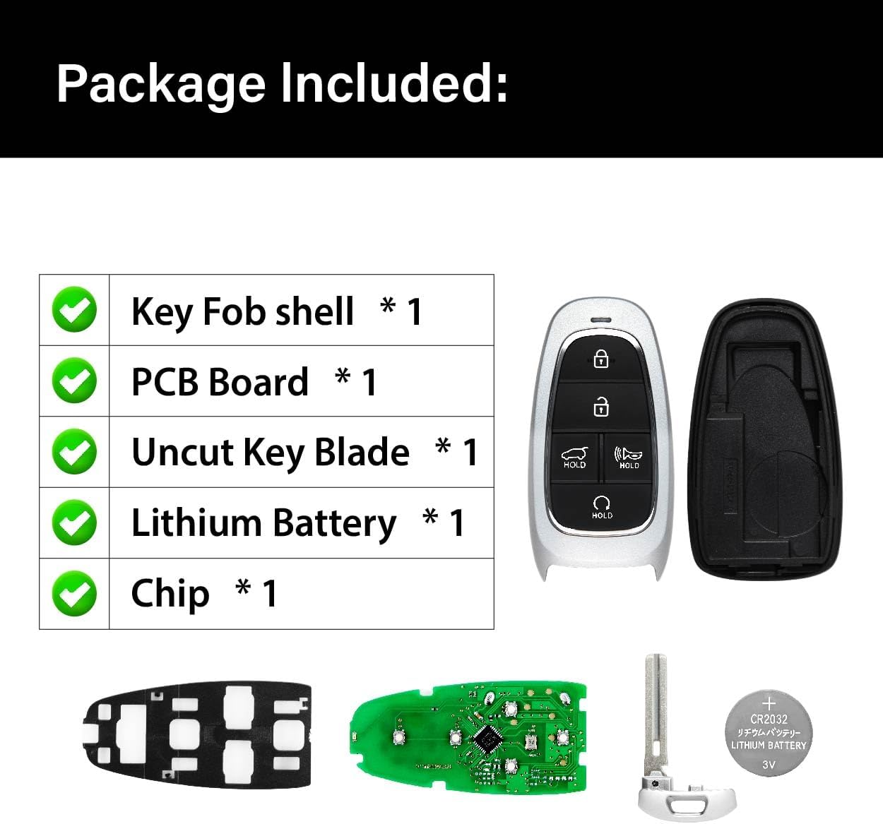 Replacement for 2022 2023 2024 Hyundai Palisade Key Fob Remote Control TQ8-FOB-4F27 5 Buttons 434MHz
