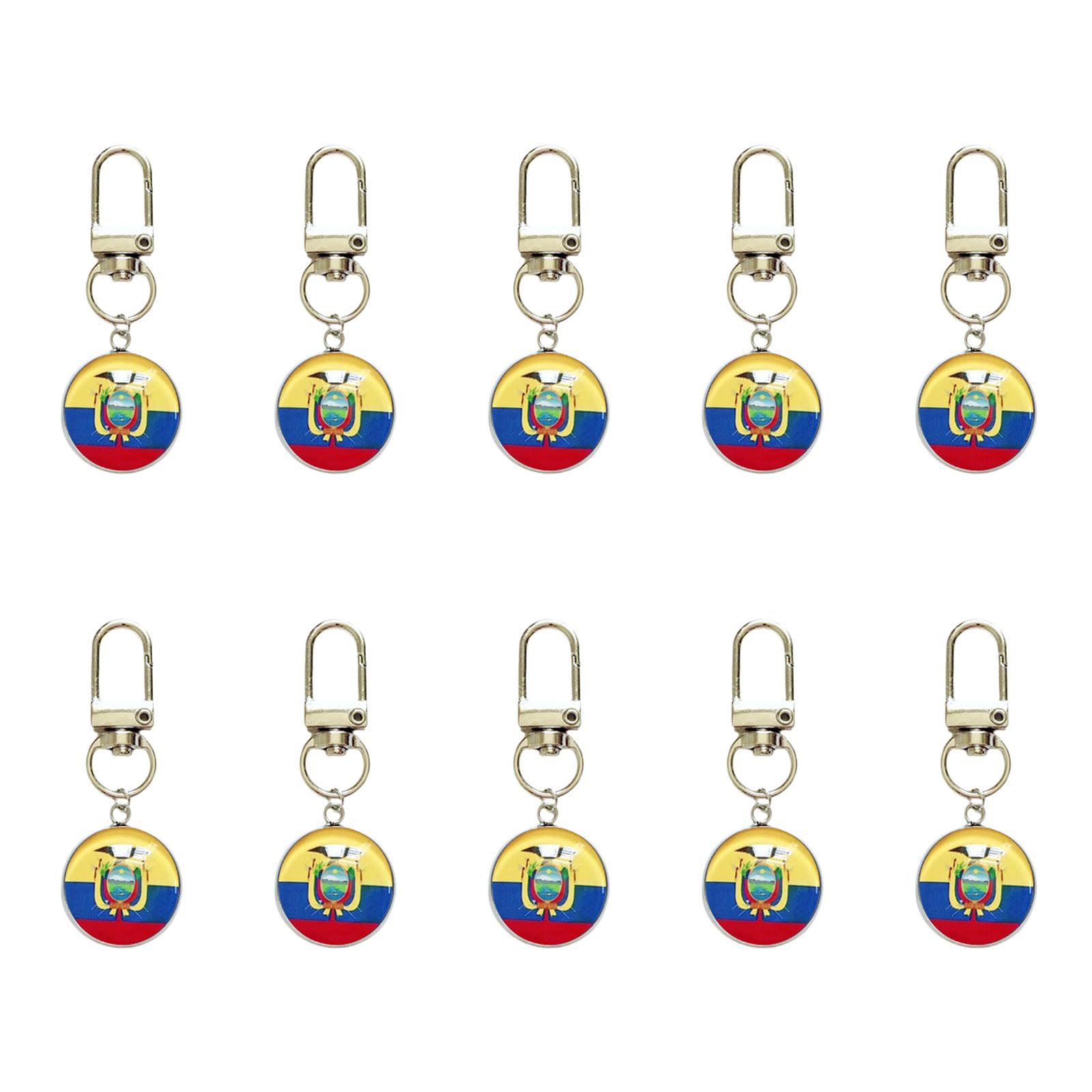 ZEPFJHE Bulk Pack of 10pcs International Flag Keychains Perfect for Party Giveaways Fan Collection and Everyday Carry Item Stainless Steel Gift Decoration