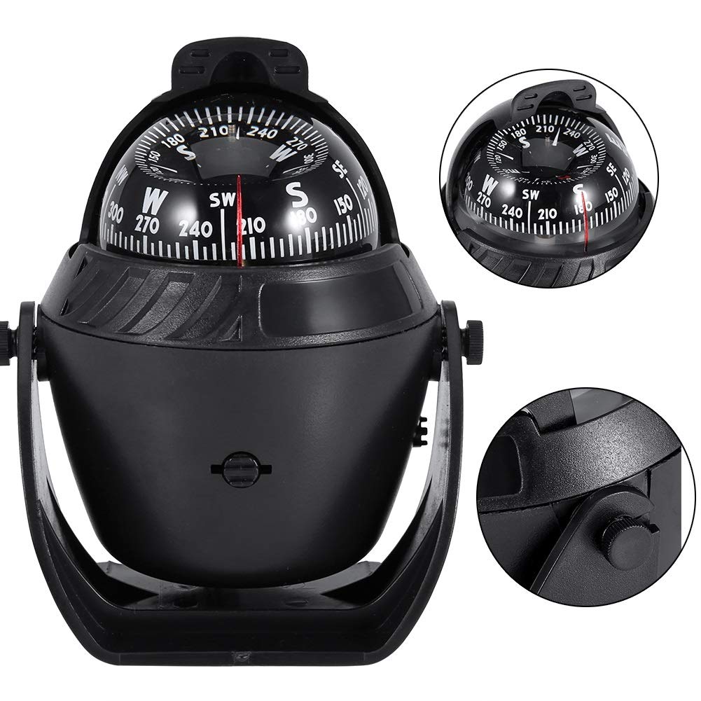 MAGT Auto Kompass, Hohe Präzision Boot Kompass LED Licht Schwenkkompass Navigation Elektronischer Kompass für Marine Auto Boots