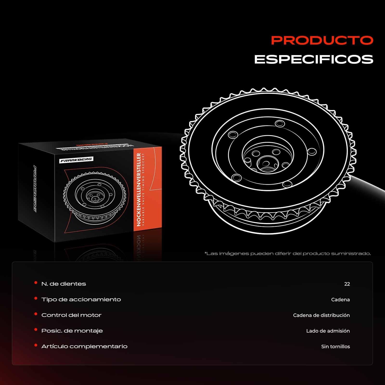 Frankberg Ajustador del árbol de levas 06B109088C | Compatible con: A4 8EC, A6 4B2 4B4, P.a.s.s.a.t Variante 3B6, A4 Cabriolet 8H7, P.a.s.s.a.t 3B3, A6 Avant 4B5 4B6