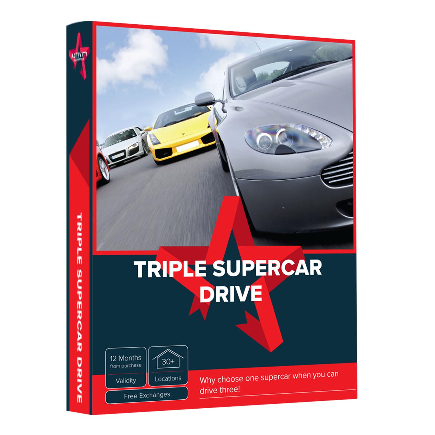 Activity Superstore Driving Experience Days Gift Experience Voucher - Triple Supercar, Why choose one supercar when you can drive three! Choose from 16 amazing tracks nationwide