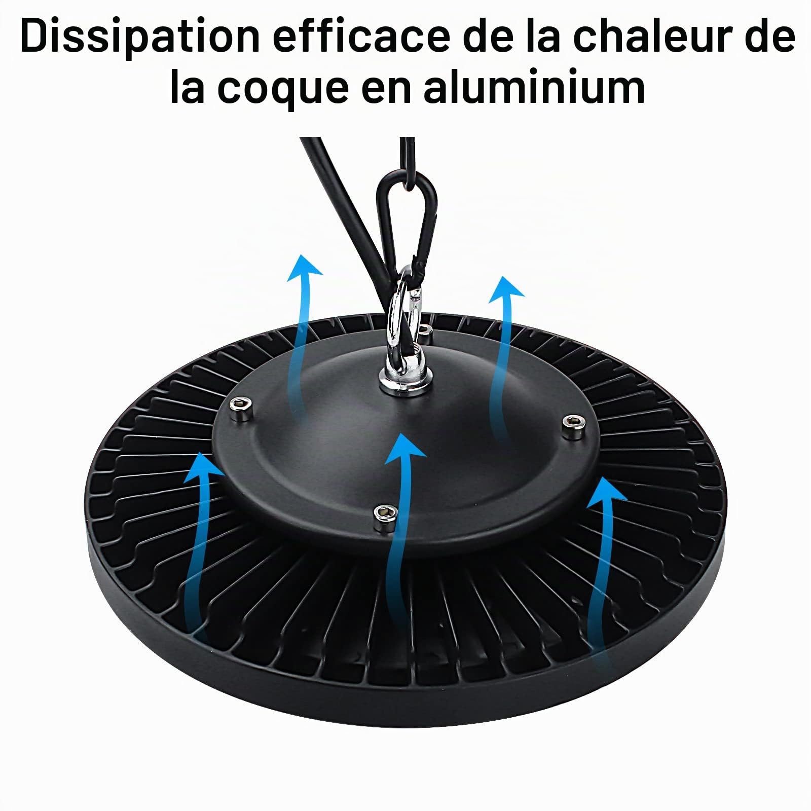 150W Projecteur LED Exterieur, 6500K Blanc Froid UFO Spot High Bay Lumière D'entrepôt, IP65 Étanche Eclairage Atelier Led Industriel pour Garage,Usine,Atelier,Parkings,Gymnas