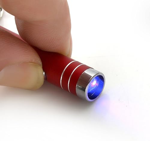 Miniatura 3 de Paquete de 10 llaveros personalizables ultravioleta con detector de divisas para pasaporte, luz LED violeta UV y morada grabados por OnePlace Gifts