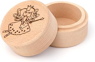 Tooth Fairy Box, Wooden Baby Tooth Storage Box Portable Tooth Fairy Storage Box Milk Teeth Container Box Cute Lost Tooth Holder Keepsake to Keep The Childhood Memory