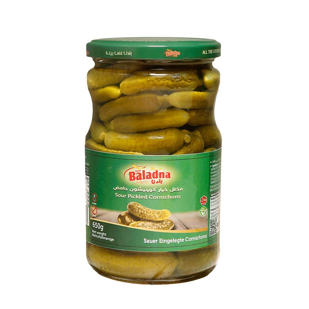 Baladna Sauer Eingelegte Cornichons |1 x 650g | Im Glas | Lecker und ... Baladna Sauer Eingelegte Cornichons |1 x 650g | Im Glas | Lecker und ...