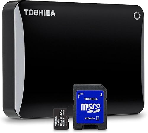 Toshiba Canvio Connect II 2TB Disco Duro Portátil Tarjeta microSDHC de 32GB adaptador