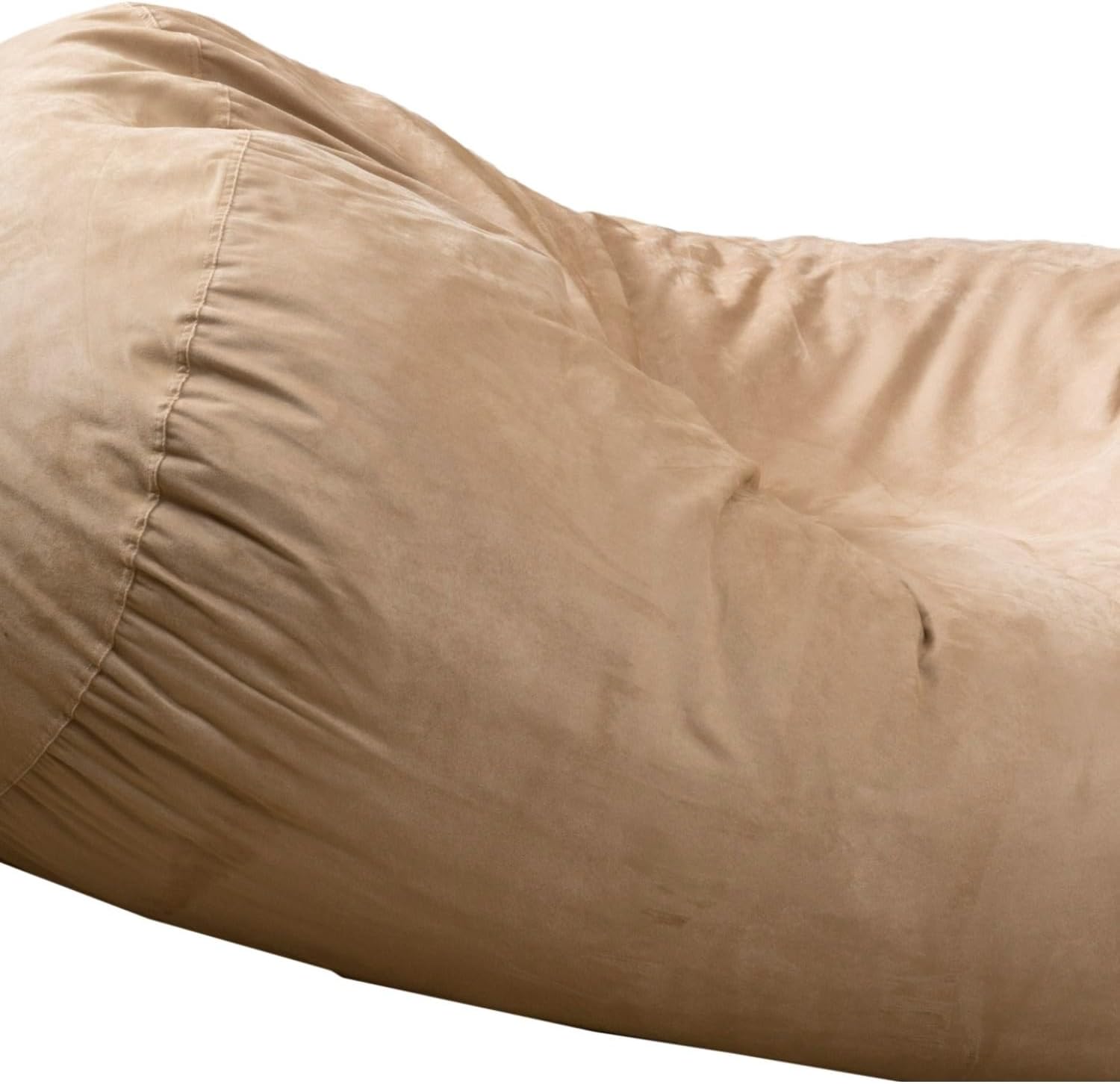 Marlin 6.5 Foot Suede Cylindrical Bean Bag, Tuscany - Microfiber Cozy Design Living Room, Bedroom Comfort