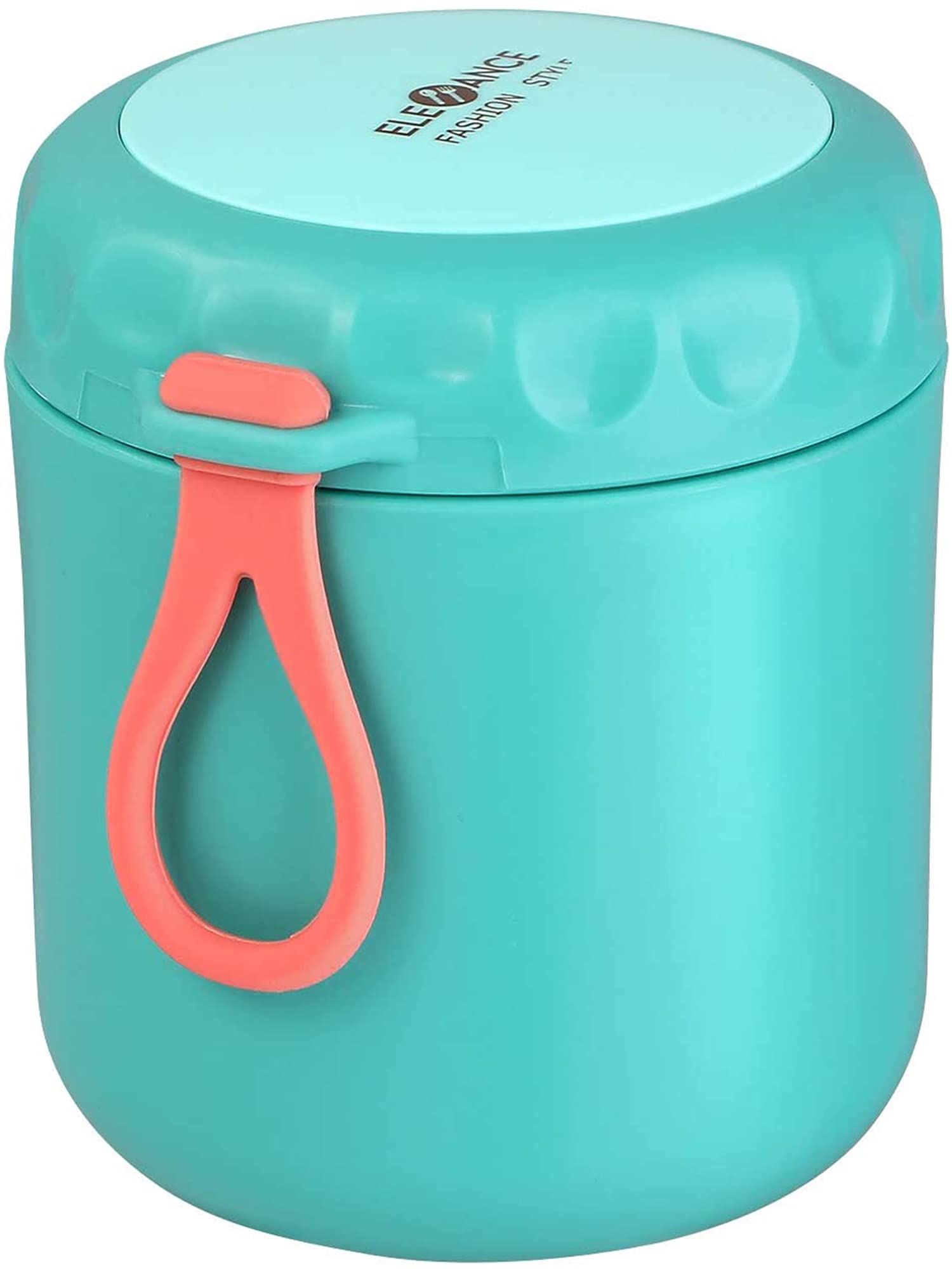 DELFINO Insulated Lunch Container Hot Food Jar, DELFINO Vacuum Insulated Stainless Steel Lunch Thermo Leakproof Stackable Bento Box Container for School Office Picnic Travel Outdoors (450ml Green)