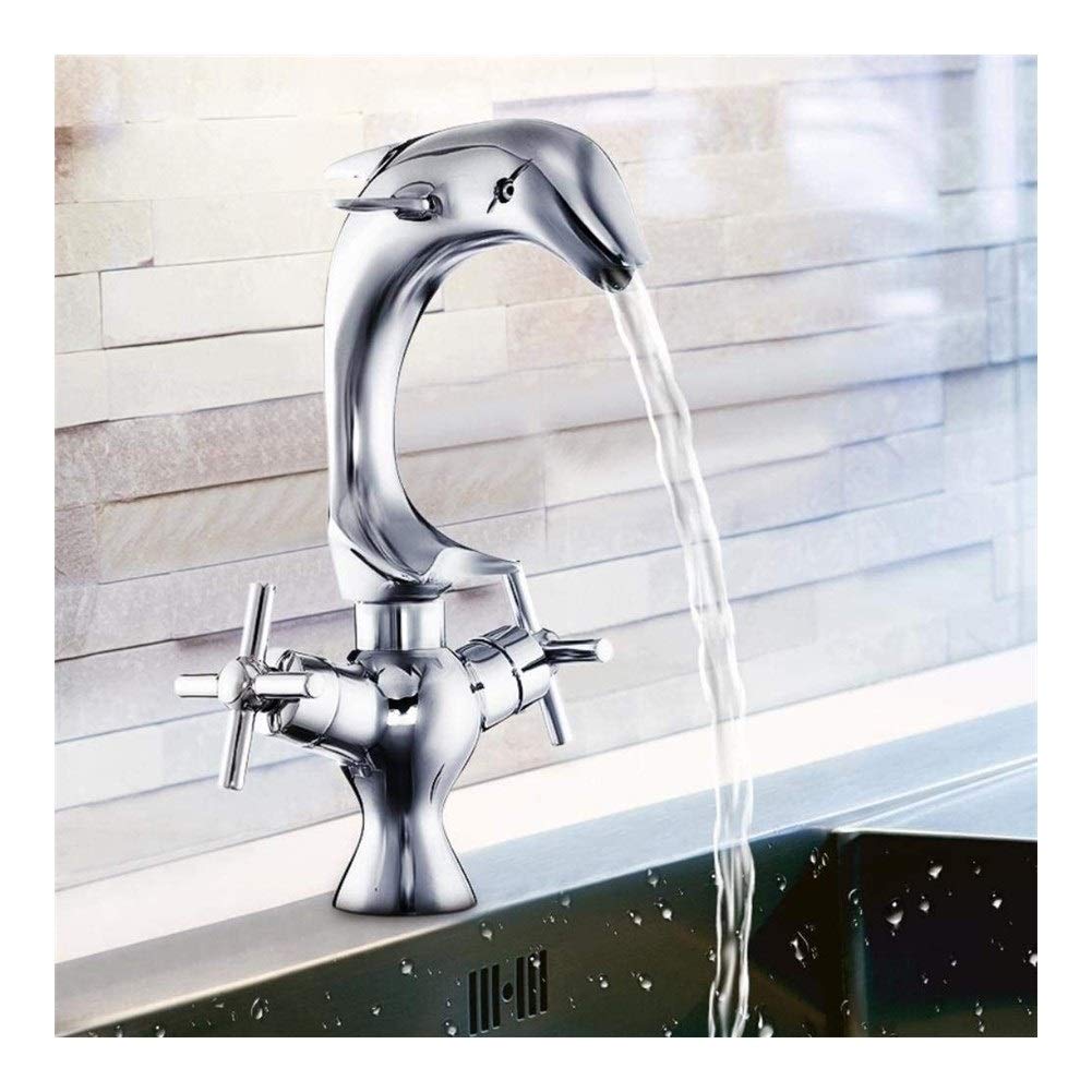 Amazon | シンクの蛇口バスルームタップバスシャワータップ銅イルカ