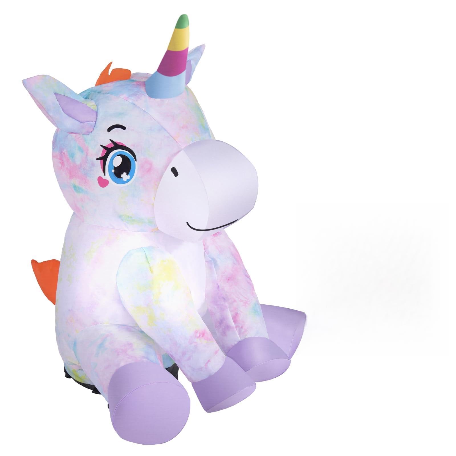 higoya Inflatables Colorful Unicorn with LED Lights, Mini Gift Inflatable Decoration for Kids, Desktop Indoor Inflation Decoration for Home Room Holiday Party โ image 1