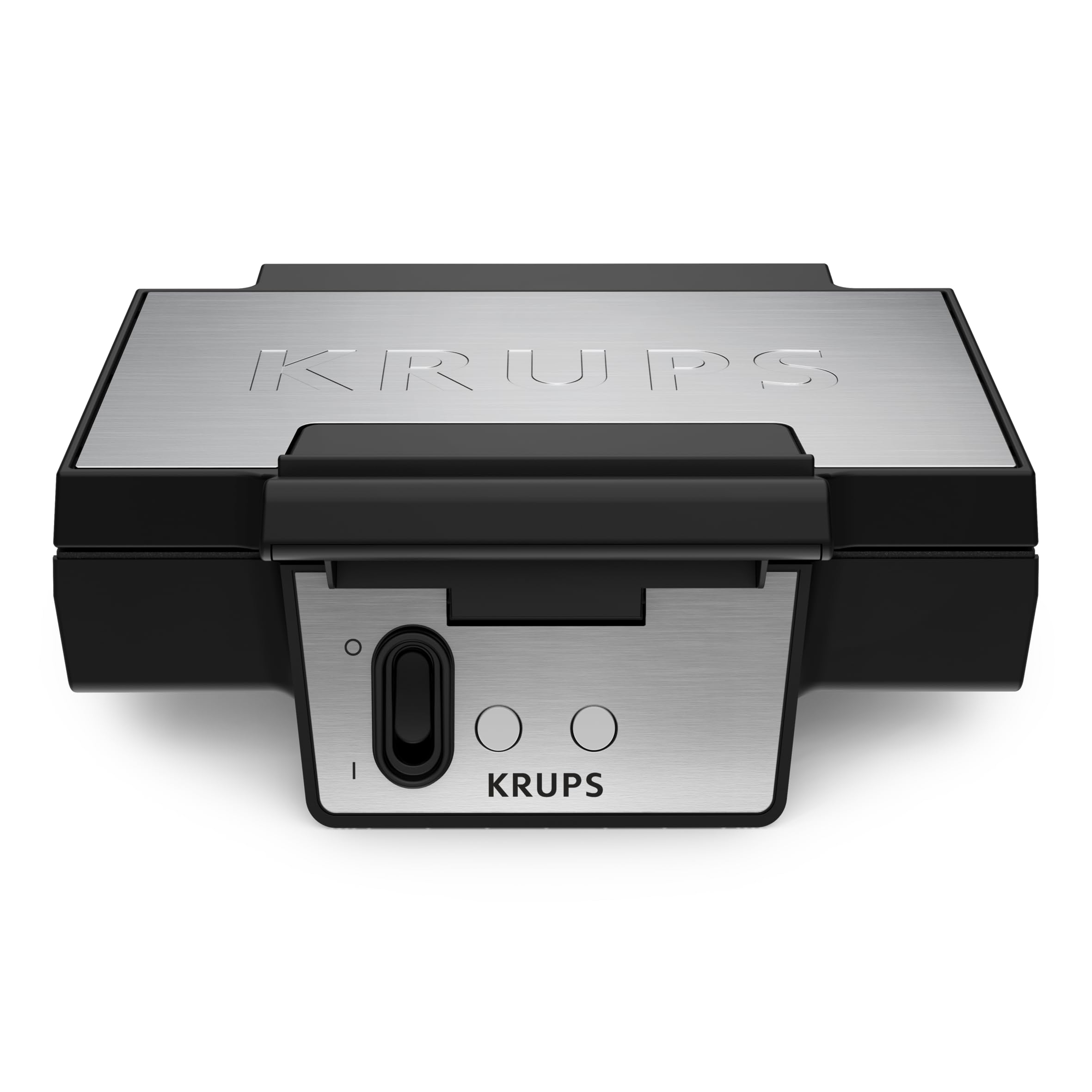Krups FDK FDK261 - Gaufrier Iconic 850 W - Plaques antiadhésives en céramique - Design emblématique - Rangement vertical - Facile à utiliser - Noir/acier inoxydable