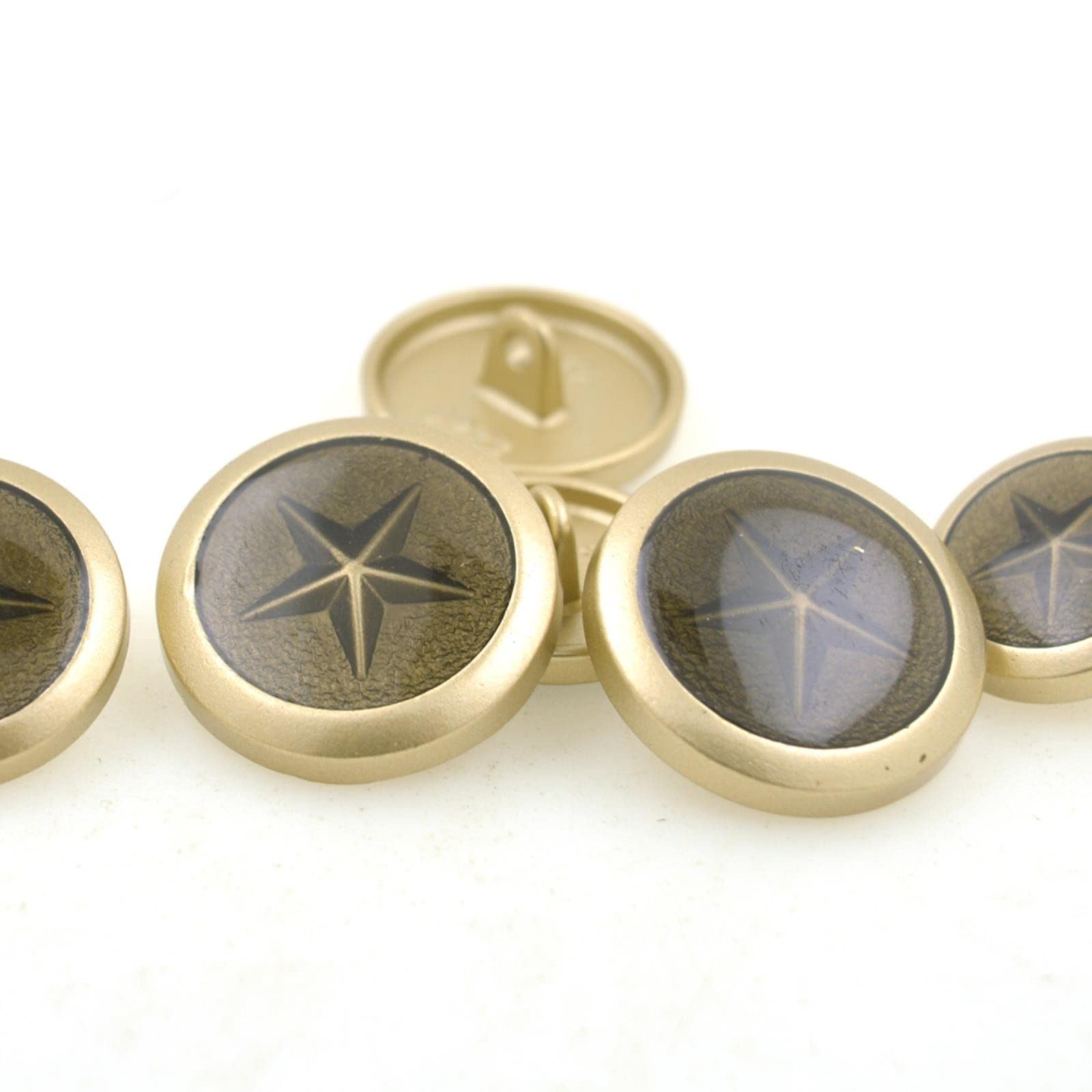 Pikolak, Guziki, 10 szt. Farba olejna gwiazda ozdobne guziki moda metalowy guzik w stylu wojskowym do płaszcza akcesoria szycia odzieży DIY-matowe złoto, 20mm