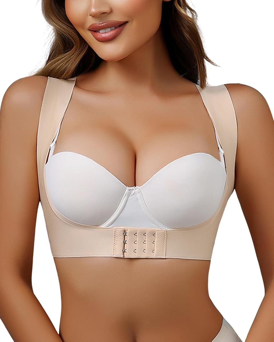 Corrector de postura de espalda con cierre frontal para mujer, corrección de postura, soporte de espalda ajustable, sujetadores, moldeador de pecho