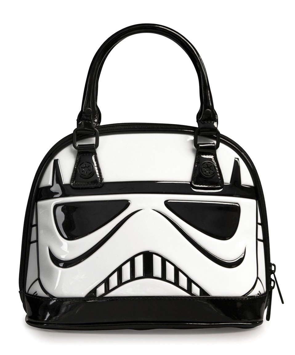 Loungeflyx Star Wars Stormtrooper Patent Mini Dome Bag, Black/White