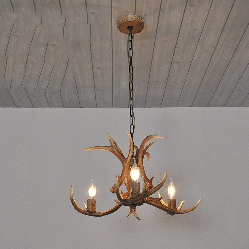 SYAXVOM Antler Chandelier American Country Retro Restaurant Bedroom Creative Personality Living Room