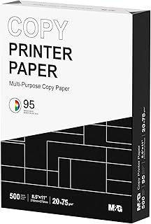M&G Multipurpose Copy Printer Paper, 8.5 x 11, 20lb, 1 Ream (500 Sheets), 95 Bright, White