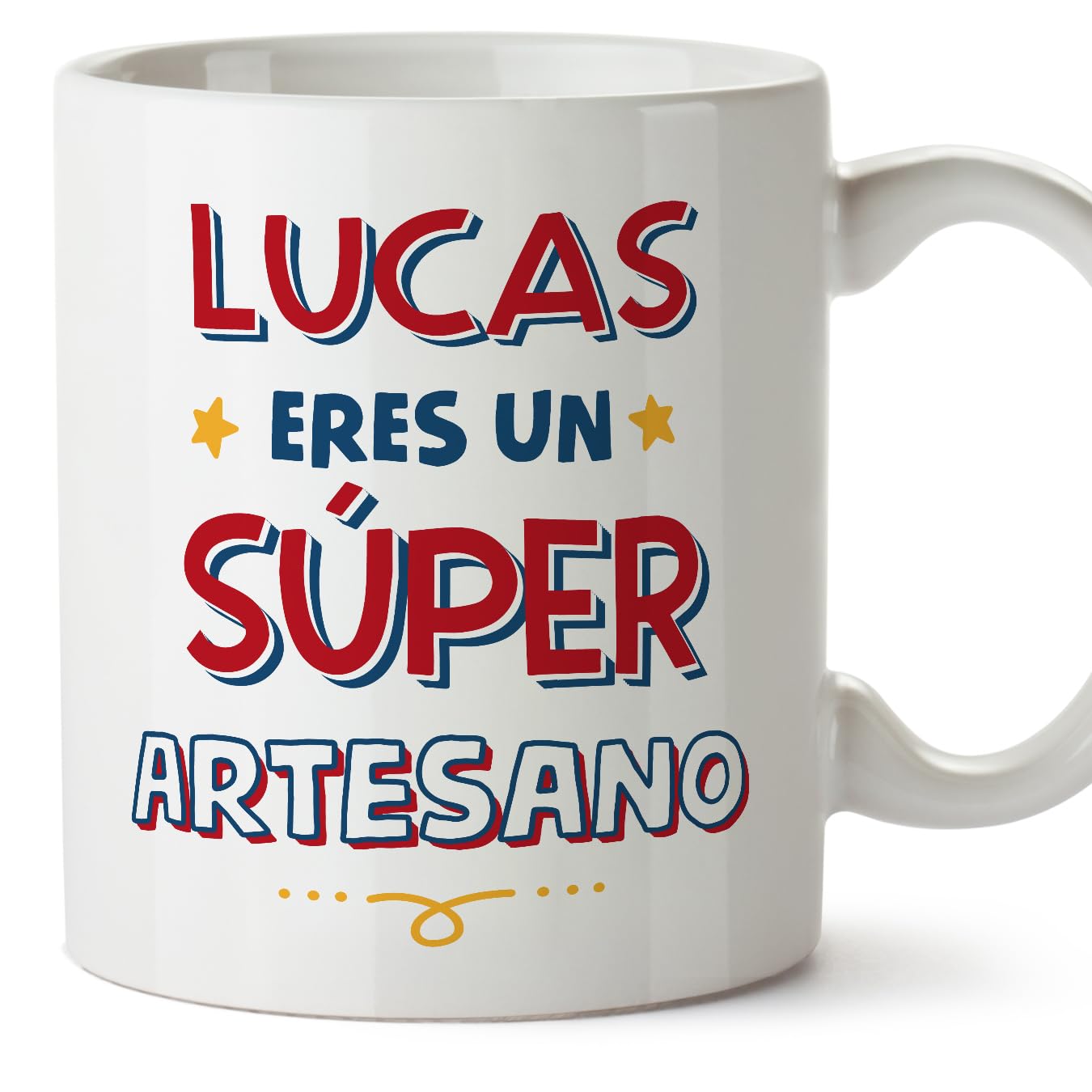 MUGFFINS Personalised Mug for Artisan Man - in Spanish - Eres Súper - Funny Custom Gift for Colleagues - Ceramic 11oz Mug