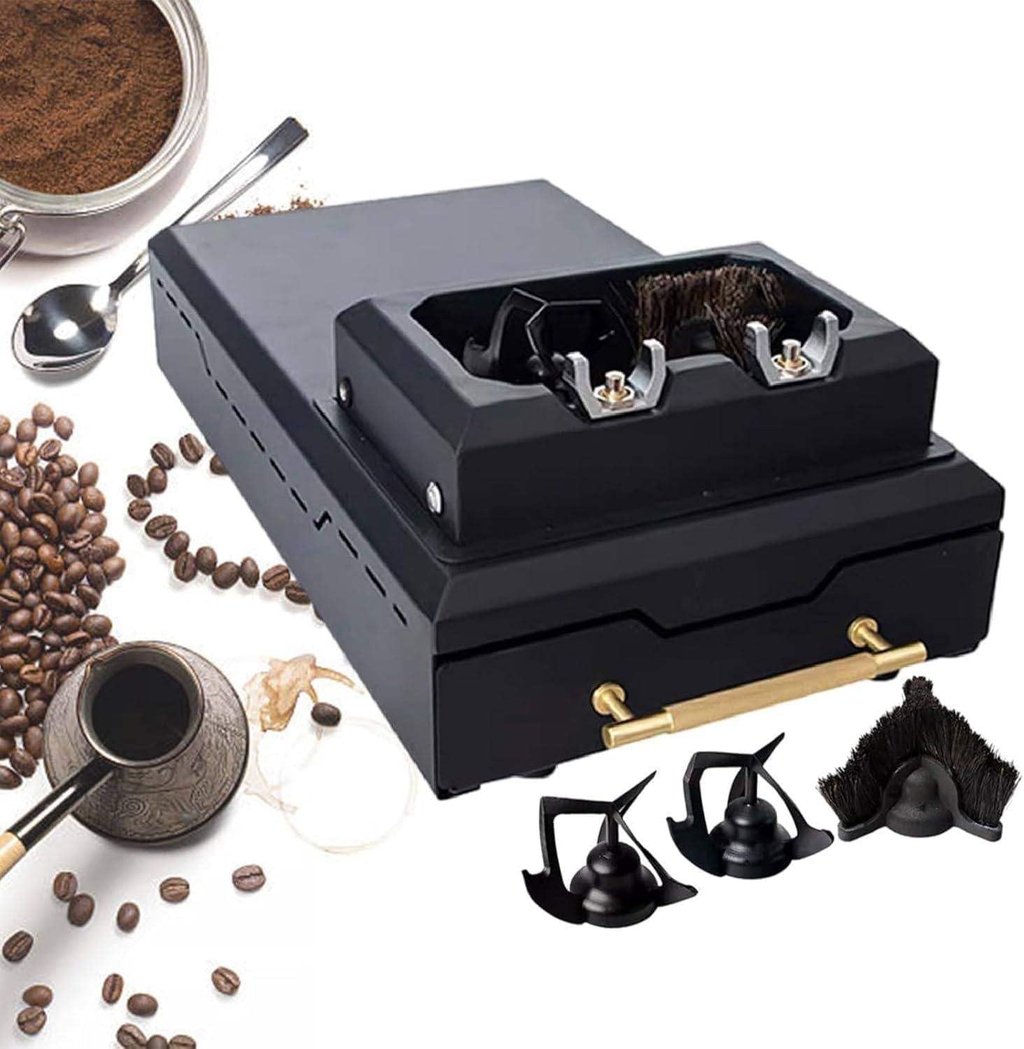 Limpiador Eléctrico Automático De Posos Café, Máquina Eléctrica Para Limpiar Portafiltros 58 Mm, Con 2 Rascadores Y 1 Cabezal Cepillo, Para Bandejas
